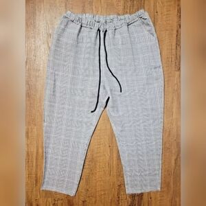 Shein houndstooth plaid drawstring pants